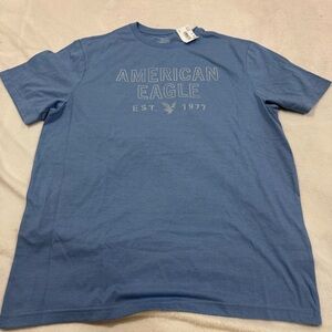 American Eagle Outfitters Men's Blue T-Shirt